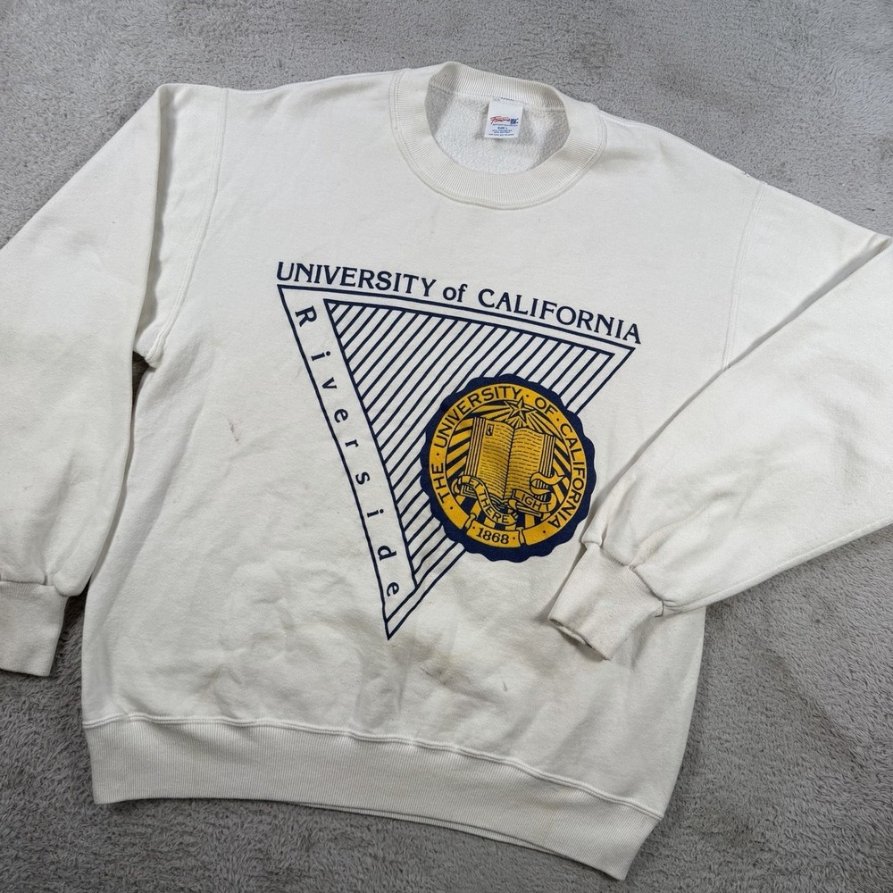 Vintage University Of California Riverside Crewneck Men Large White Crewneck USA